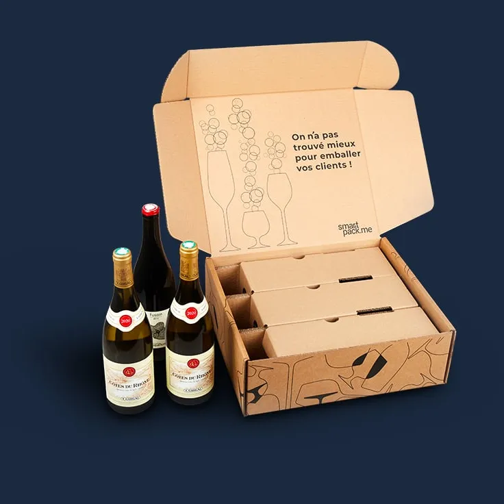coffret d'expédition bouteille de vin