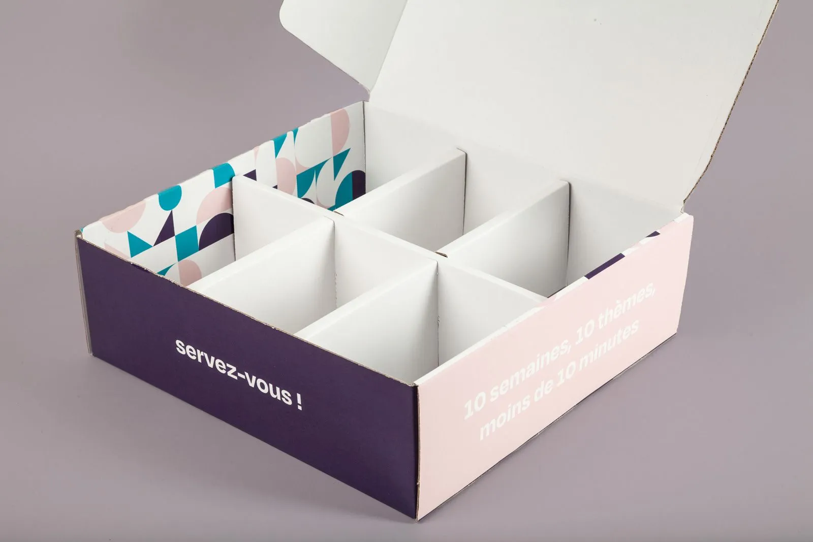 Calage carton à compartiments pour six bouteilles, coffret Vinatier
