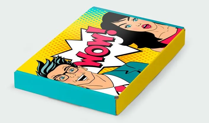 Boîte d'expédition personnalisée imprimée façon bande dessinée