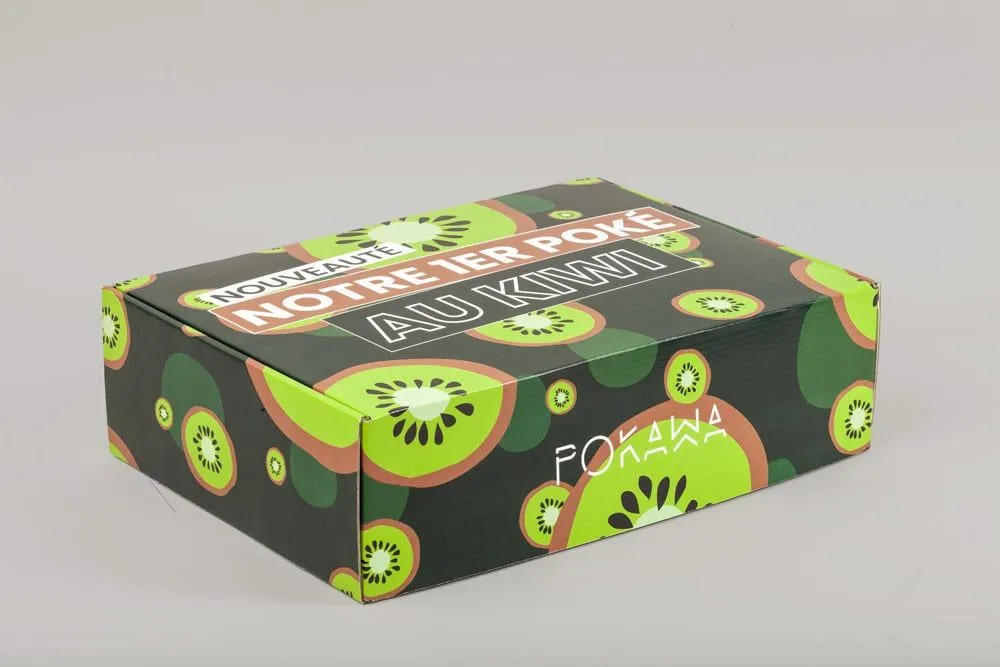 Boîte carton personnalisée Pokawa imprimée en couleurs