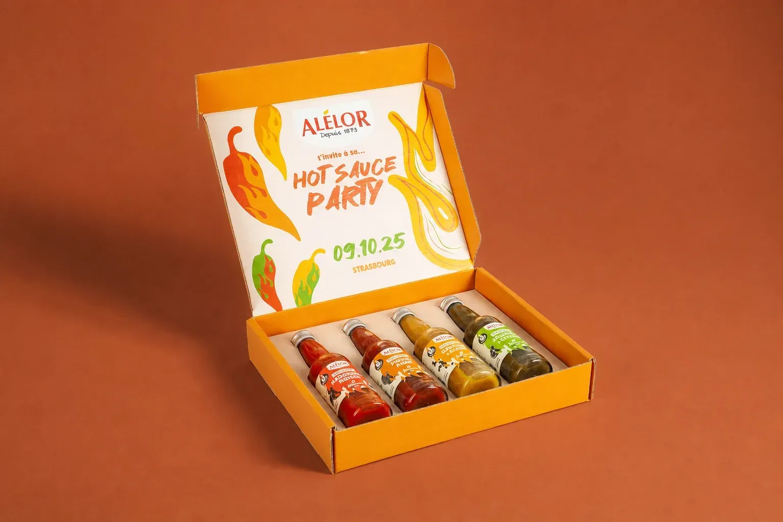 Boîte à oreilles personnalisée avec calage pour sauces