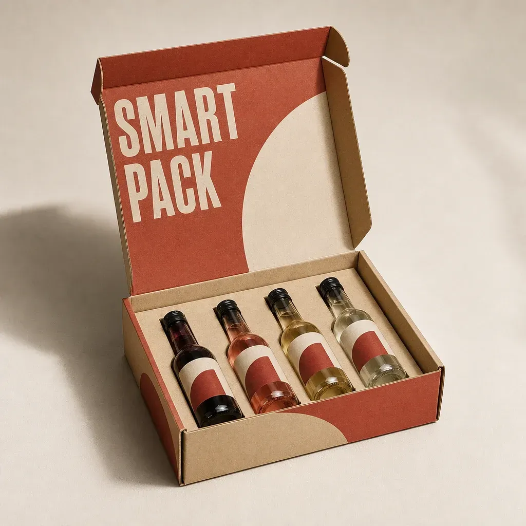 Boîte à oreilles personnalisée pour coffret de bouteilles