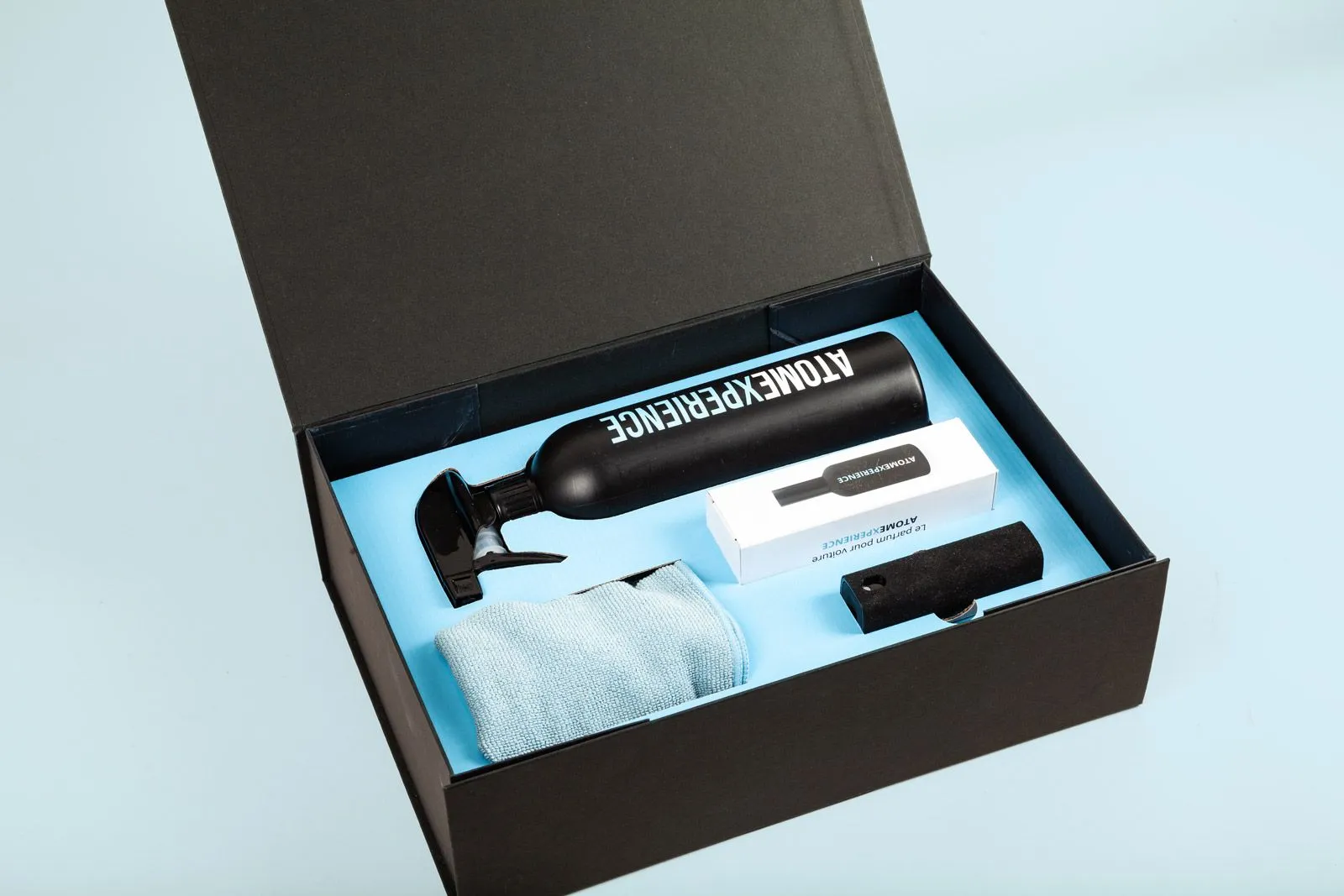 Coffret Atom Experience avec calage carton sur mesure