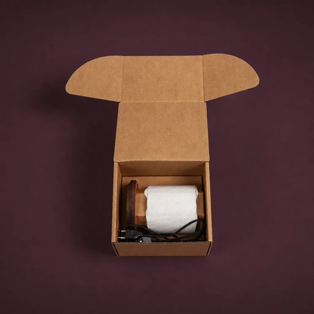 Boîte d'expédition, packaging carton personnalisé, emballage d'expédition lampe, emballage sur mesure, Smartpack, fabrication française