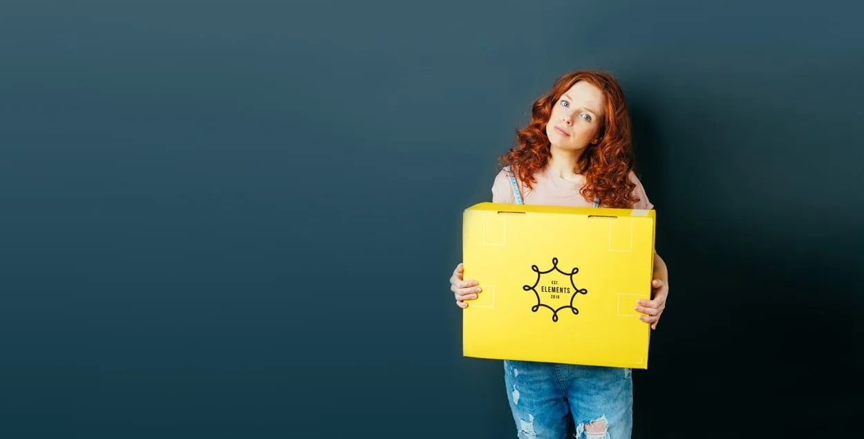 Boîte carton personnalisée jaune