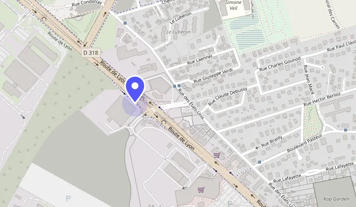 Plan d'accès à l'atelier Smartpack, 33 route de Lyon à Saint-Priest