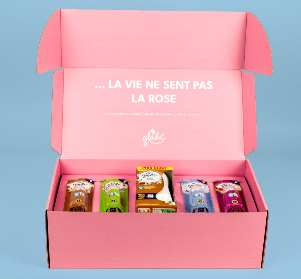 marketing d'influence et packaging avec calage