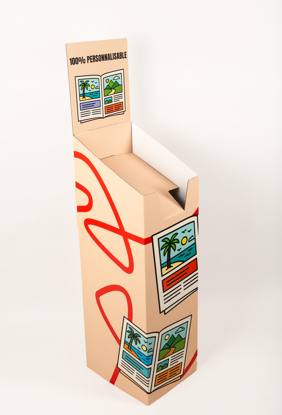présentoir pour livre et brochure avec fronton personnalisable
