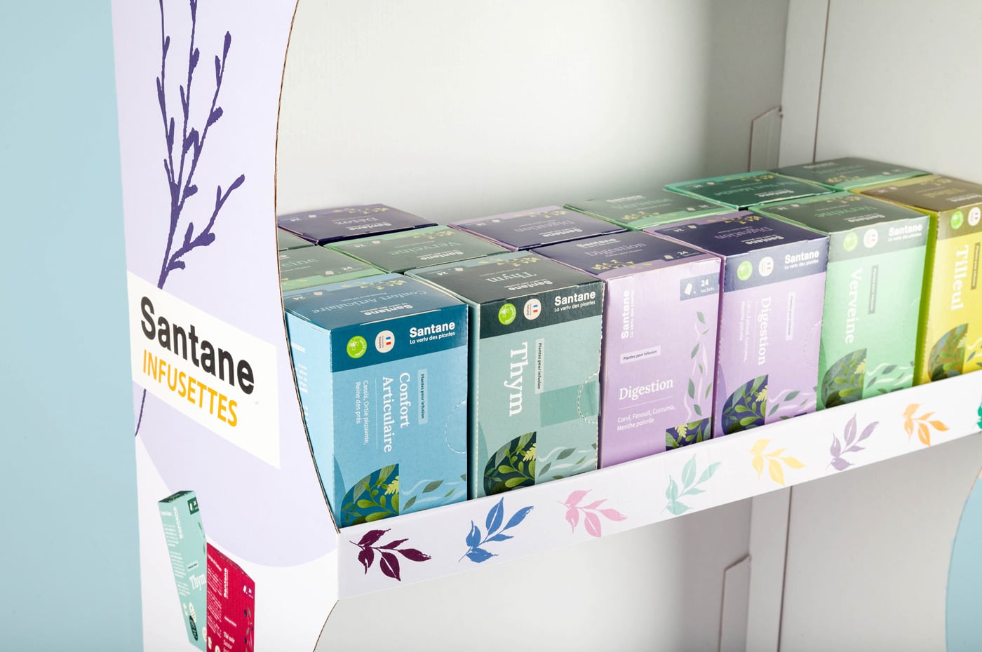 Présentoir en carton personnaisé Santane