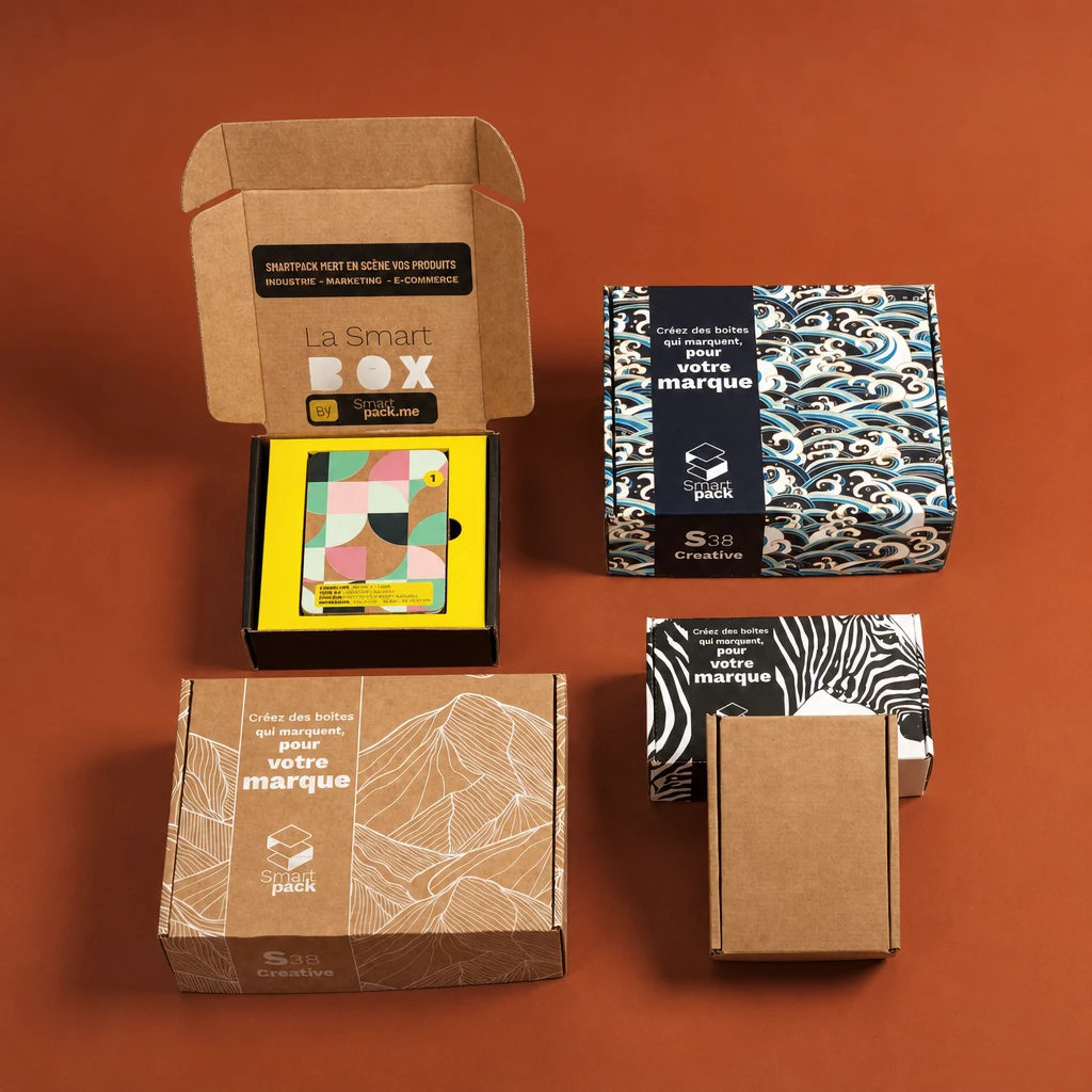 Boîte à oreilles, packaging carton personnalisé, échantillon, emballage sur mesure, Smartpack, fabrication française