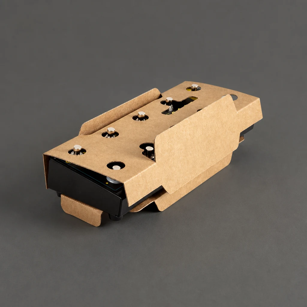 Boîte à oreilles, packaging carton personnalisé, industrie électronique, emballage sur mesure, Smartpack, fabrication française