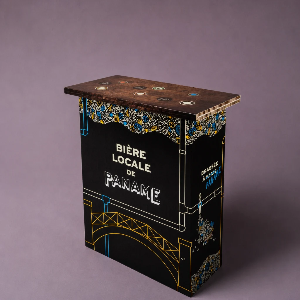 PLV de comptoir, PLV carton personnalisée, vin et spiritueux, packaging carton personnalisé, emballage sur mesure, Smartpack, fabrication française